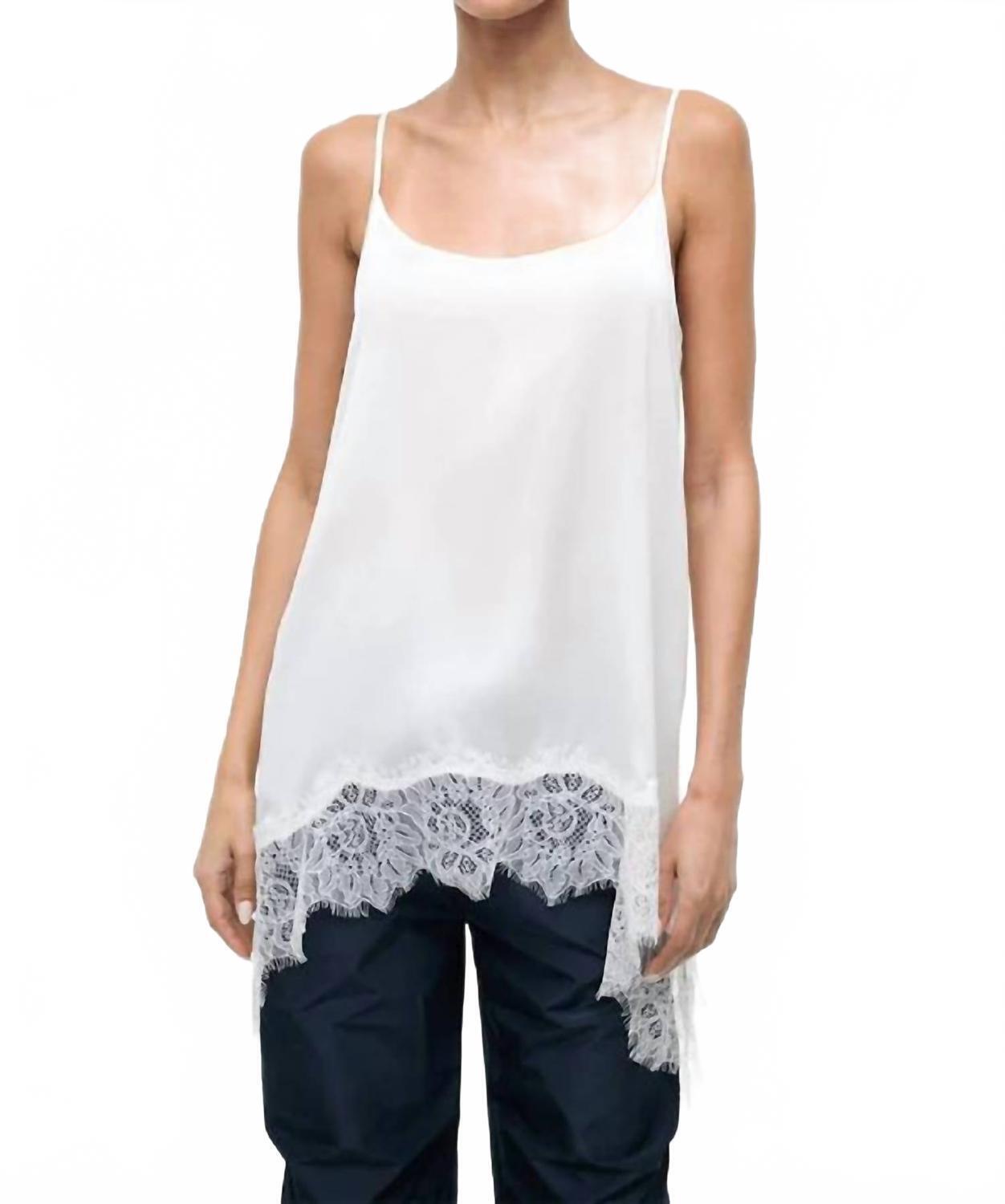 New Staud Chloe Silk Cami Top In Ivory